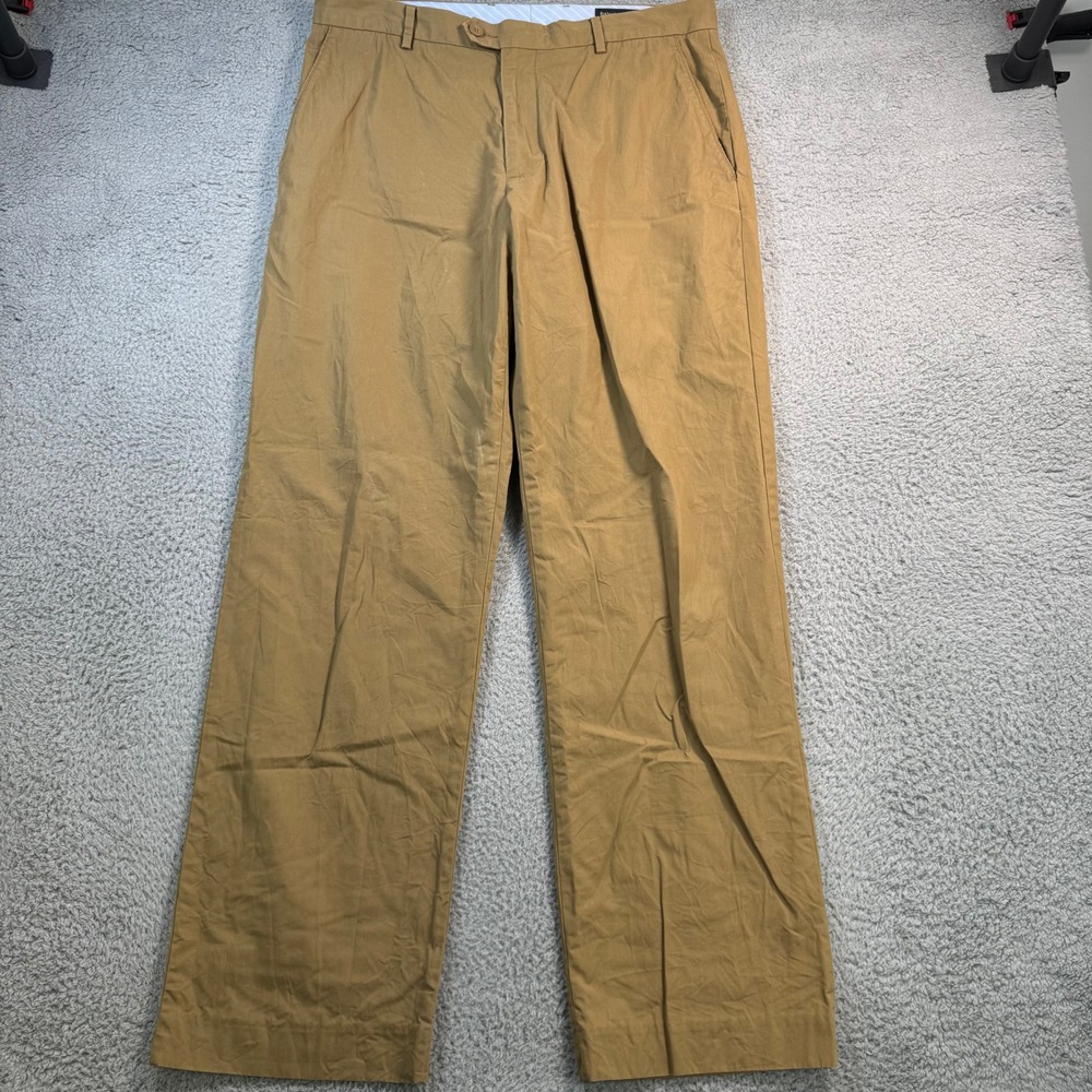 Banana Republic Mens 36x33 Khaki Chino Pants Straight Leg Cotton Tan Casual Work